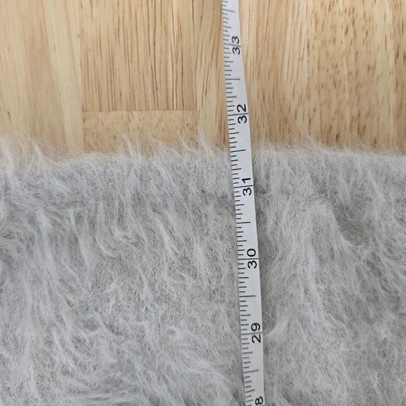 Free‎ People Fuzzy Cardigan Sweater Light Gray Open Pockets Womens Size Small - Picture 7 of 10